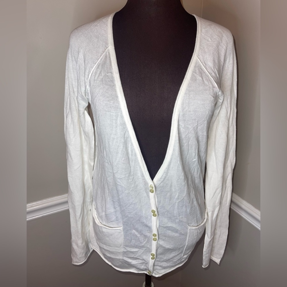 Tex by Max‎ Azria womens off white cardigan sweater M